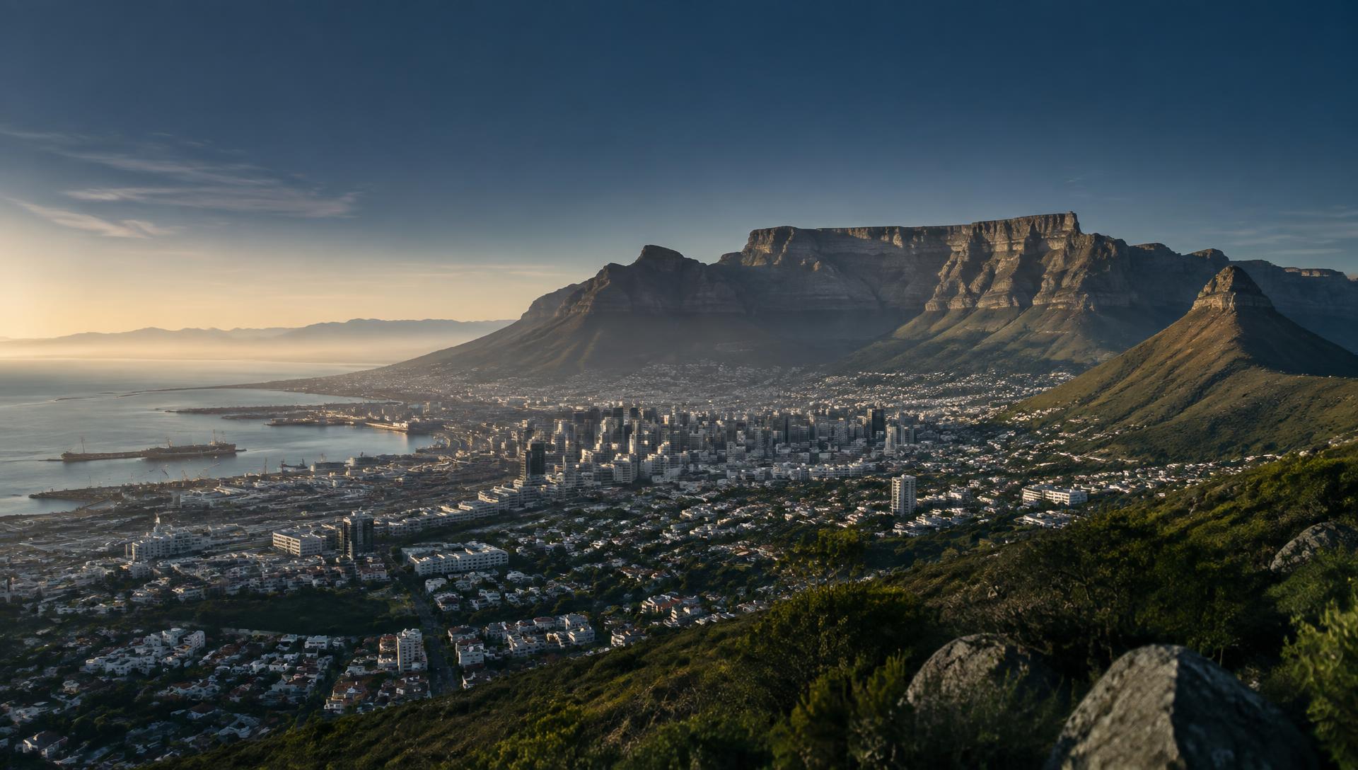 Table Mountain overlooking Cape Town and the Atlantic coast